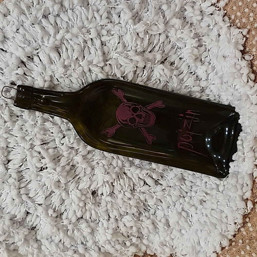 Melted Glass Wine Bottle